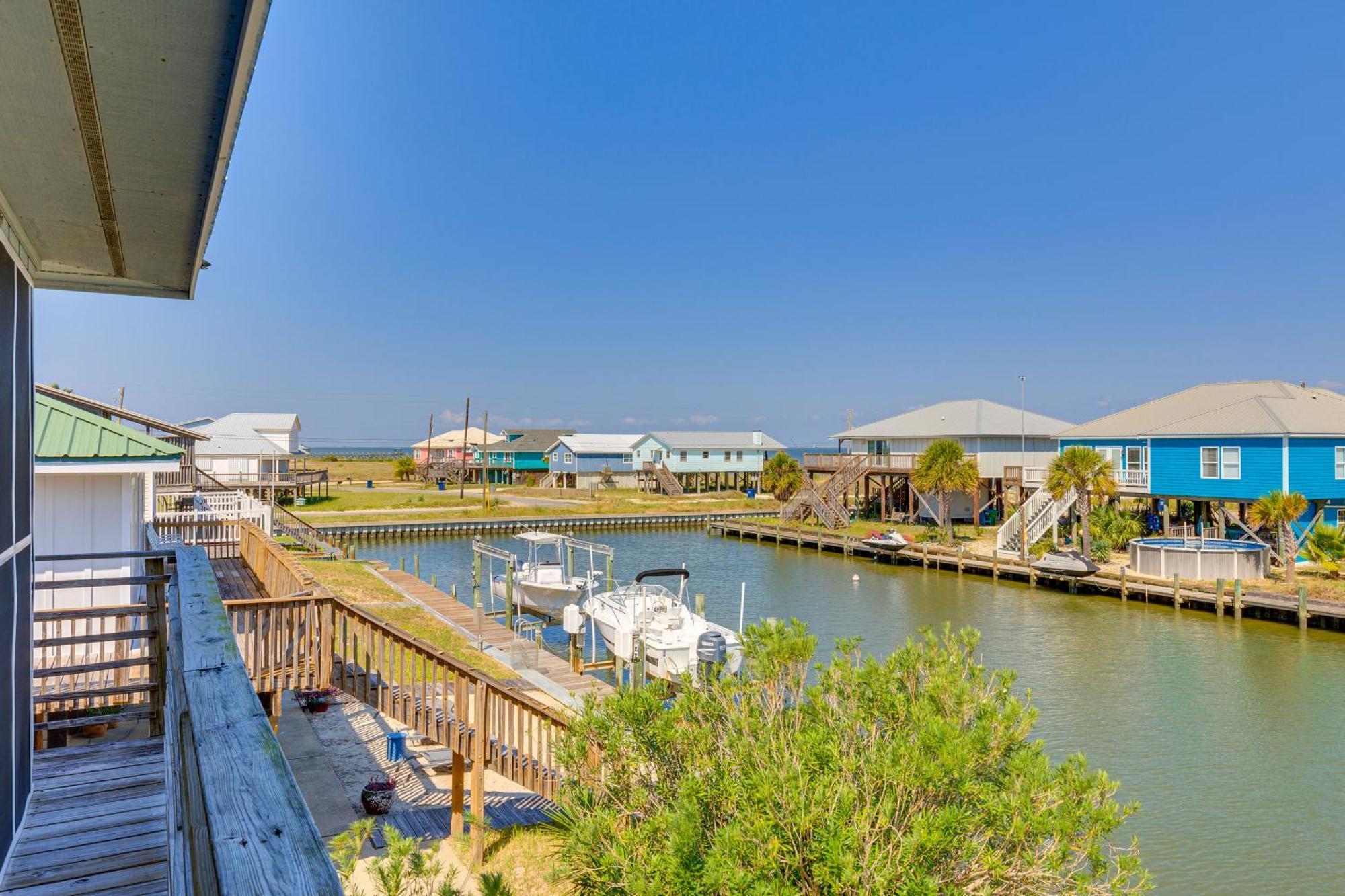 Waterfront Dauphin Island Home With Deck And Boat Dock Exteriér fotografie