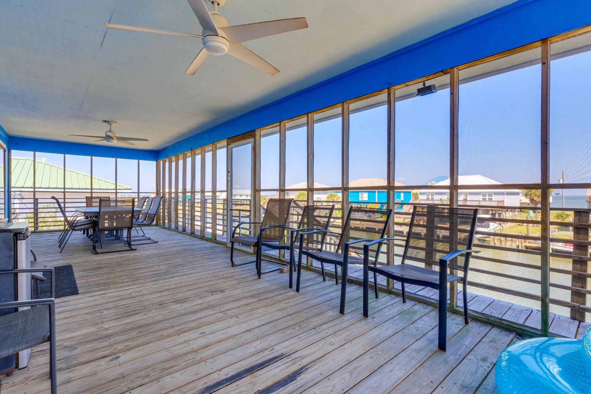 Waterfront Dauphin Island Home With Deck And Boat Dock Exteriér fotografie