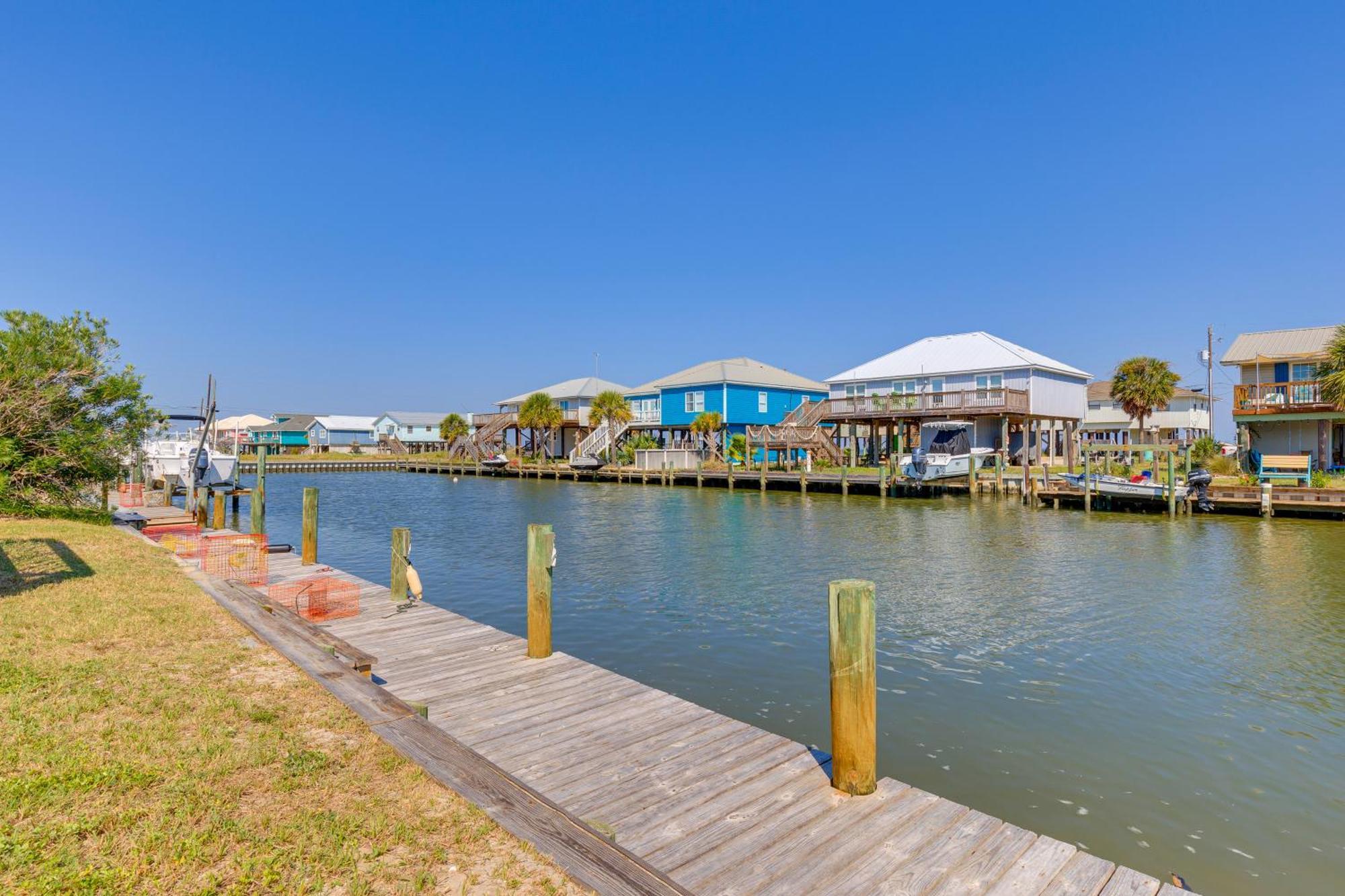 Waterfront Dauphin Island Home With Deck And Boat Dock Exteriér fotografie