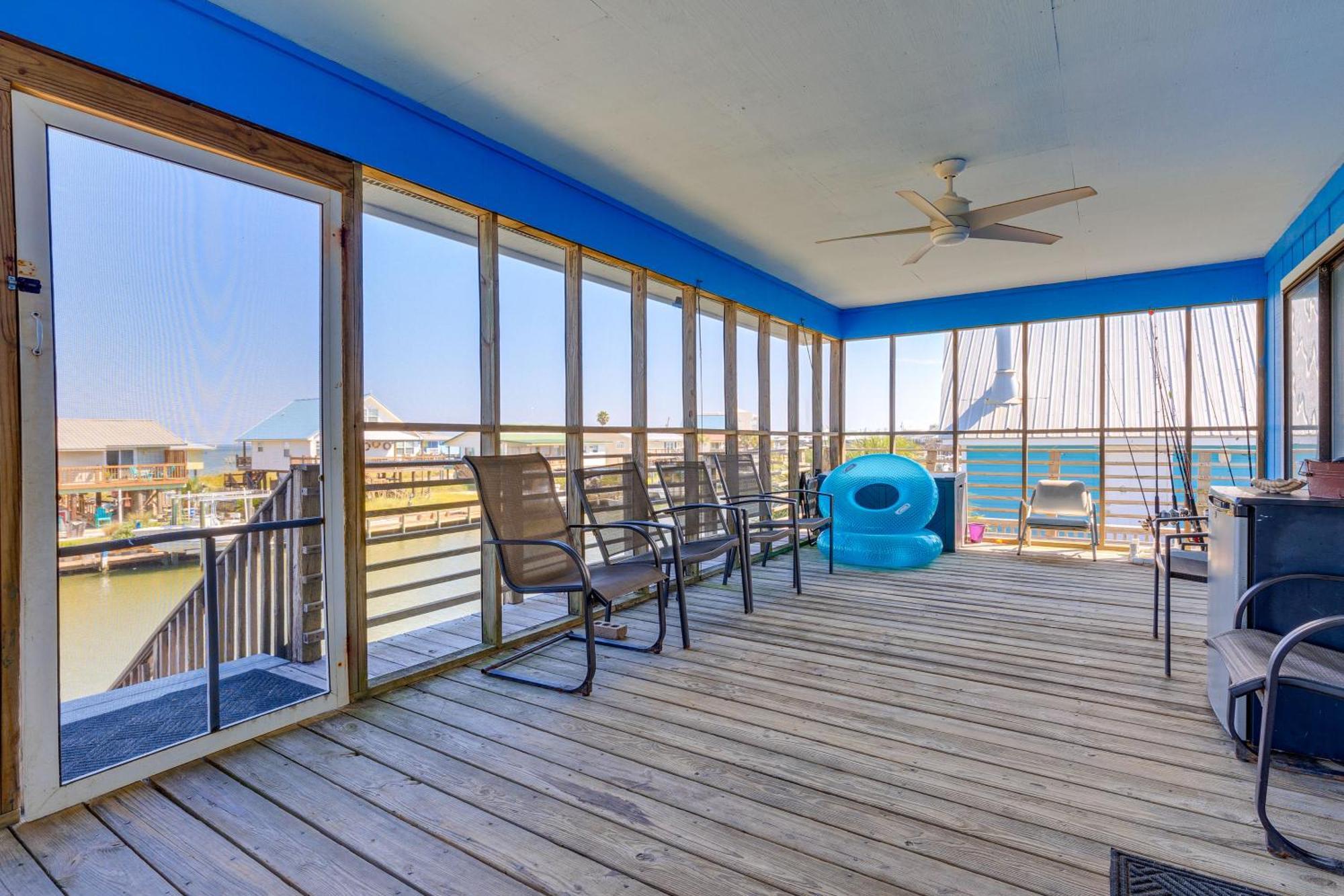 Waterfront Dauphin Island Home With Deck And Boat Dock Exteriér fotografie